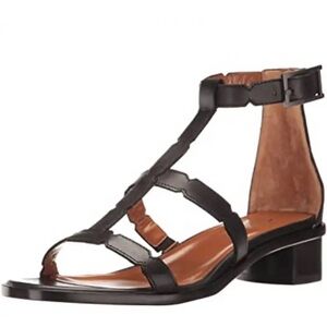 Aquatalia Black Leather Sandals